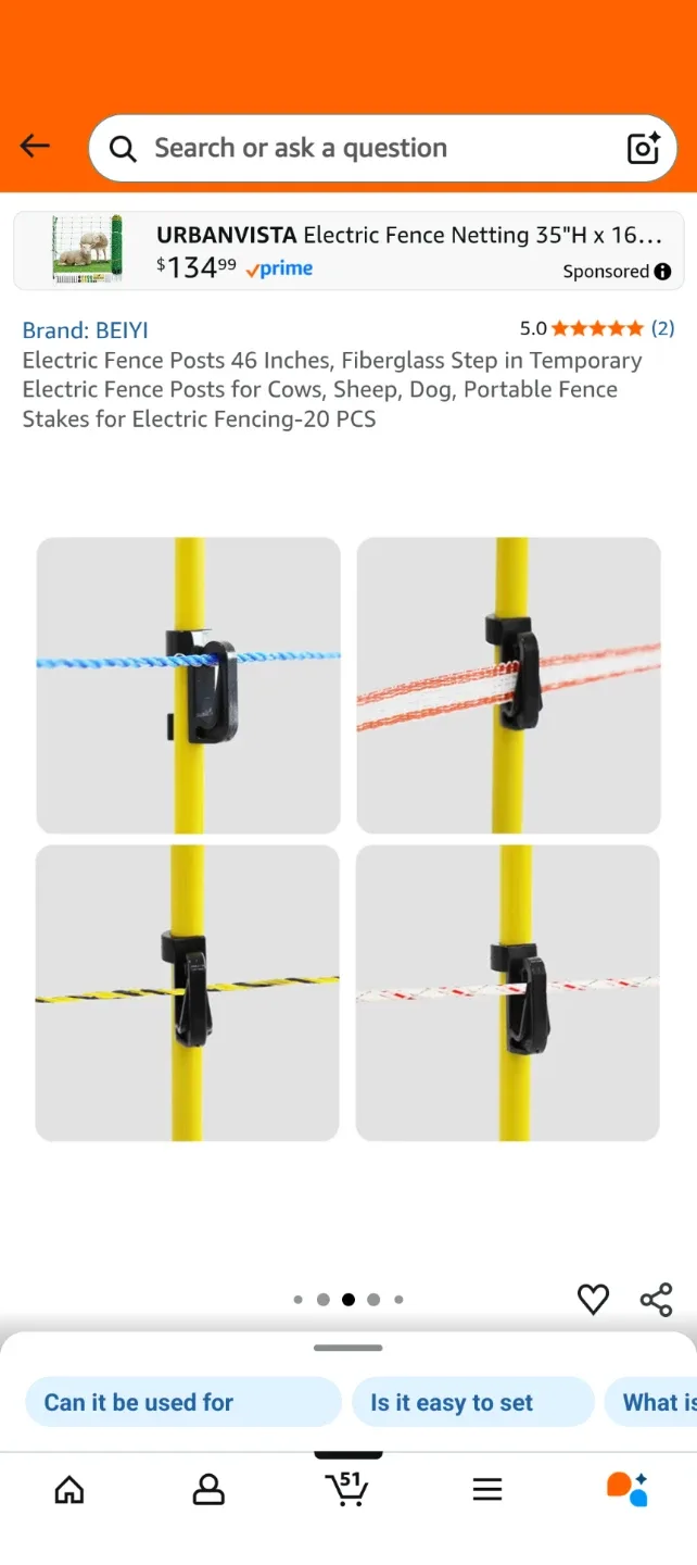 BEIYI Electric Fence Posts 46 Inches - NEW image indicator(5)