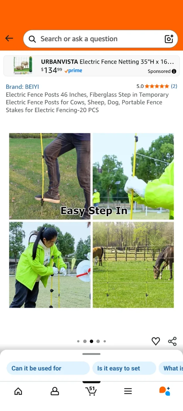 BEIYI Electric Fence Posts 46 Inches - NEW image indicator(6)