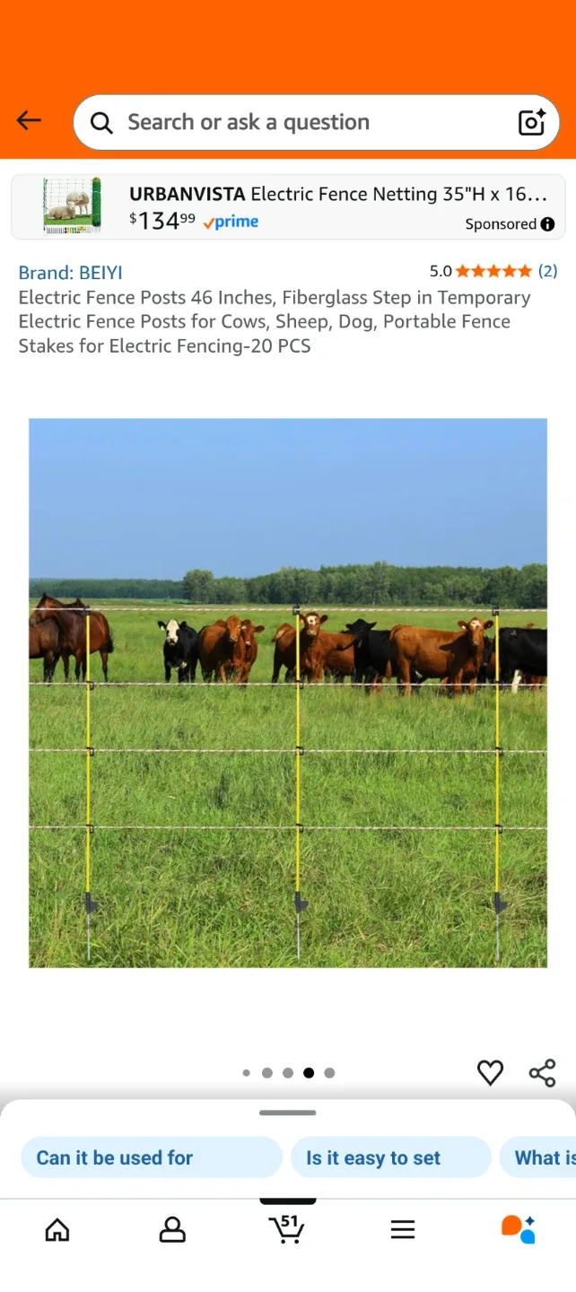 BEIYI Electric Fence Posts 46 Inches - NEW image indicator(7)