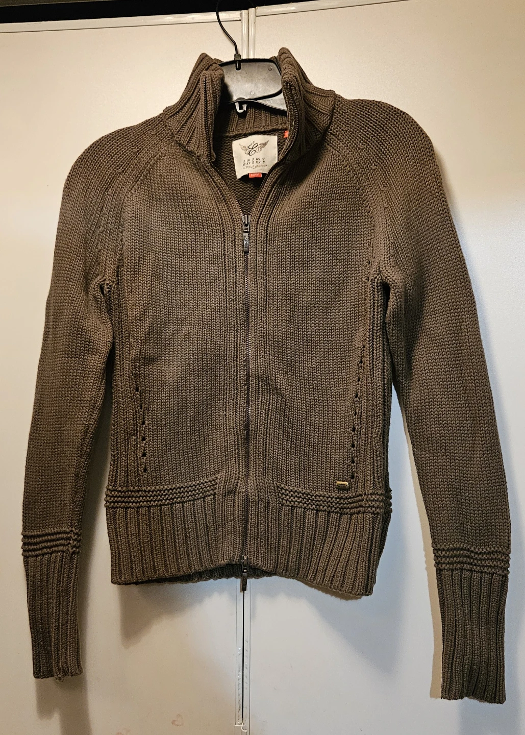 EPRIT Brown Knit Full Zip Sweater