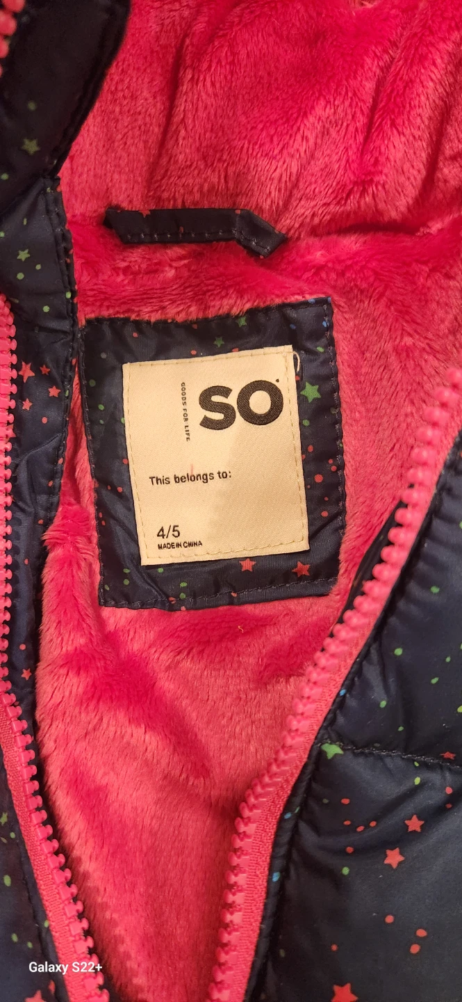 Galaxy Star Print Puffer Jacket - Size 4/5 - photo 2
