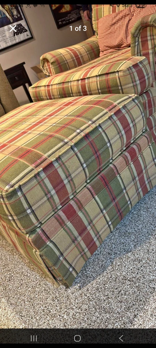 Large plaid ottoman