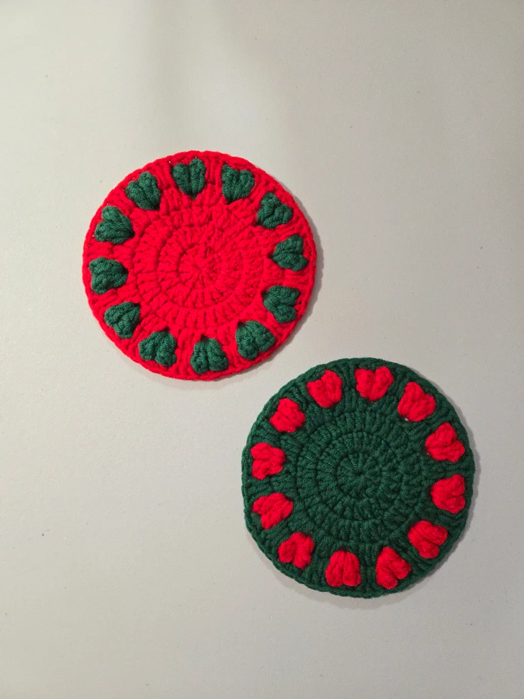 Handmade Christmas Crochet Coasters, gift
