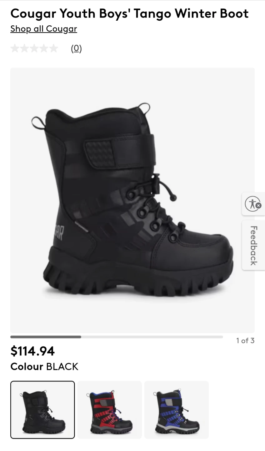 Cougar Youth Boys' Tango Winter Boots - Size 6 - photo 5