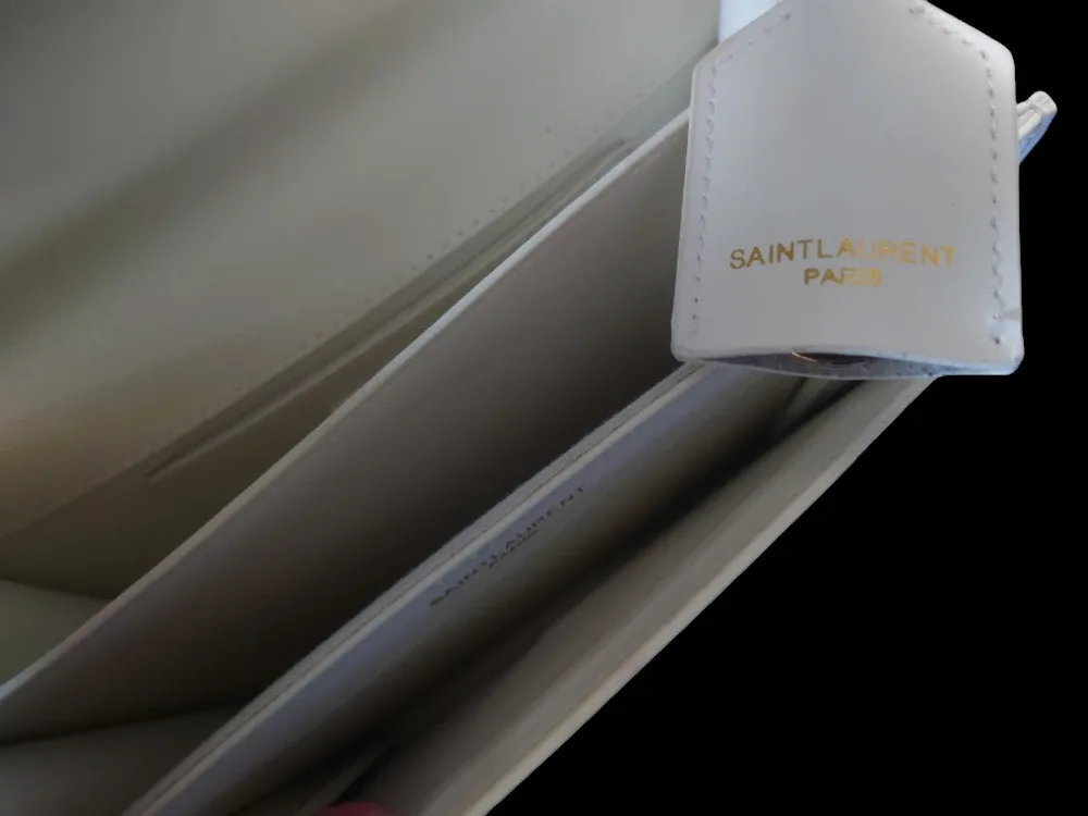 Saint Laurent White Leather Chain Wallet, New! image indicator(2)