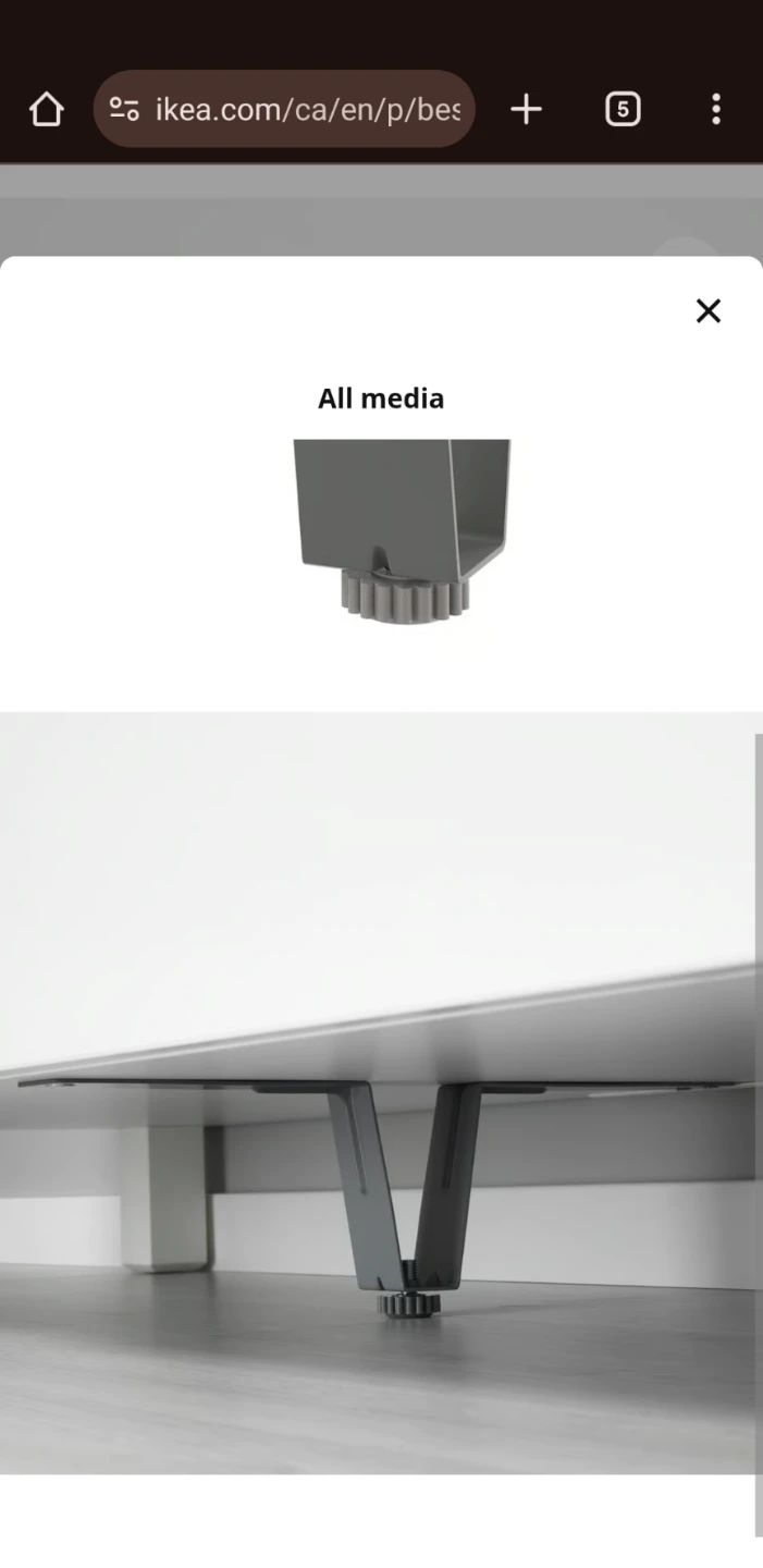 2 for $5; New IKEA BESTA Supporting Leg, Gray, 10cm - photo 5