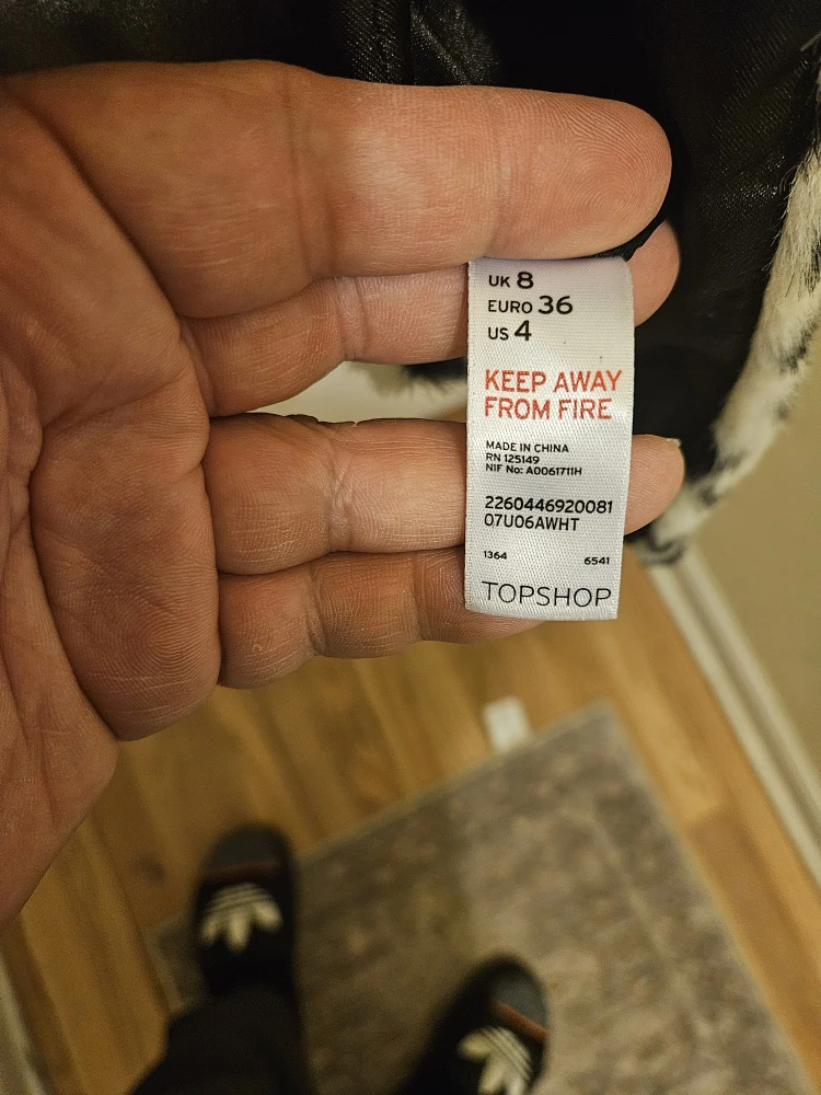 Topshop Faux Fur Dalmatian Print Coat - Size US 4 - photo 3
