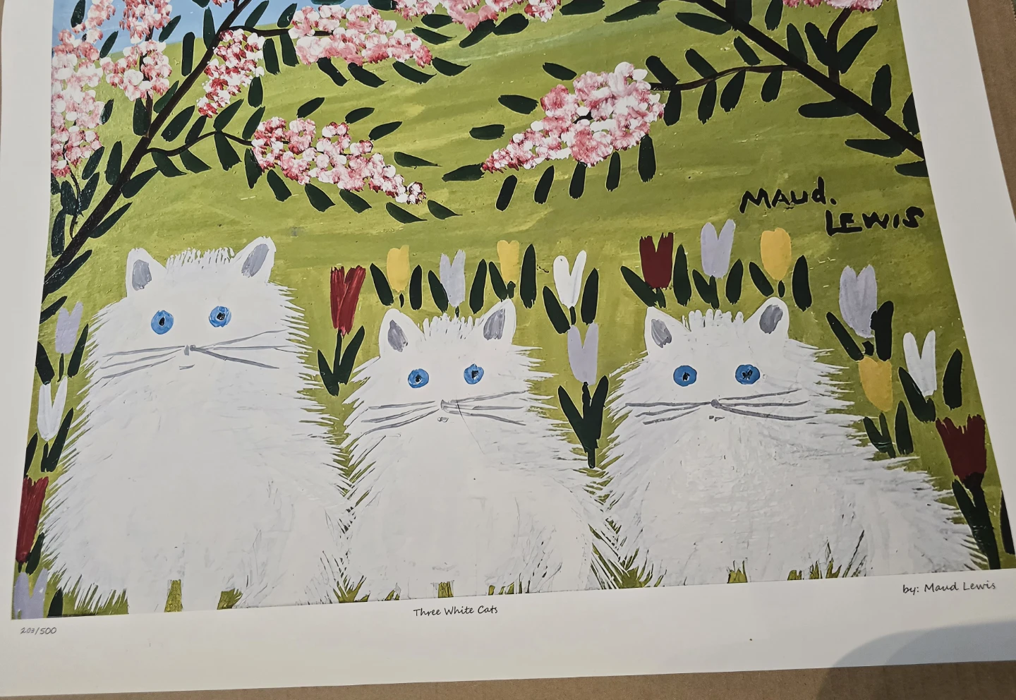 Three White Cats ny Maud Lewis lithograph - photo 3
