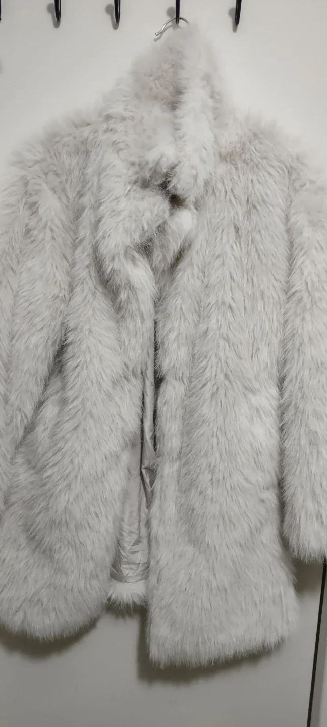 Faux Fur Coat - Ivory color #Cleanout