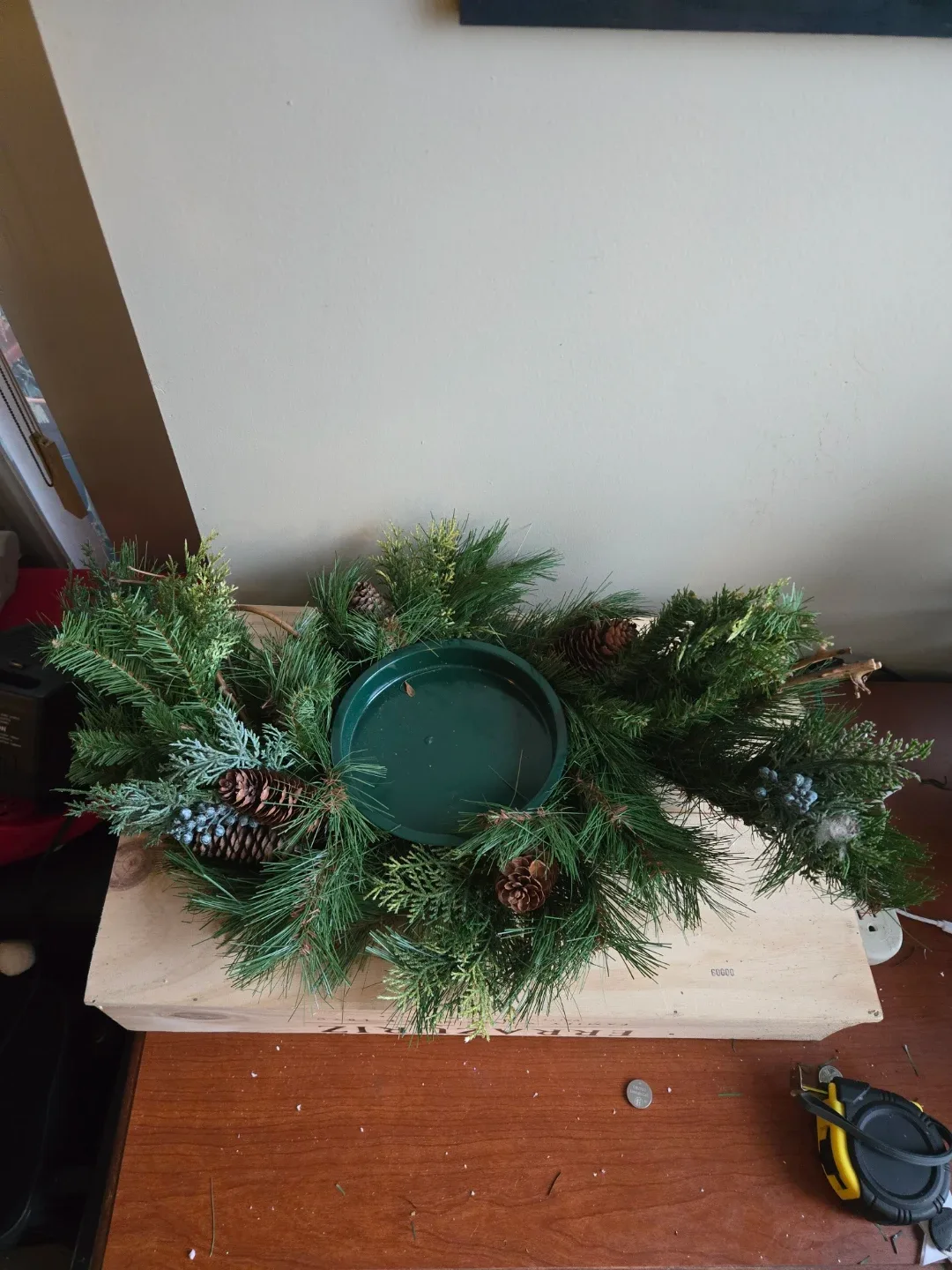Christmas Centrepiece with Pinecones