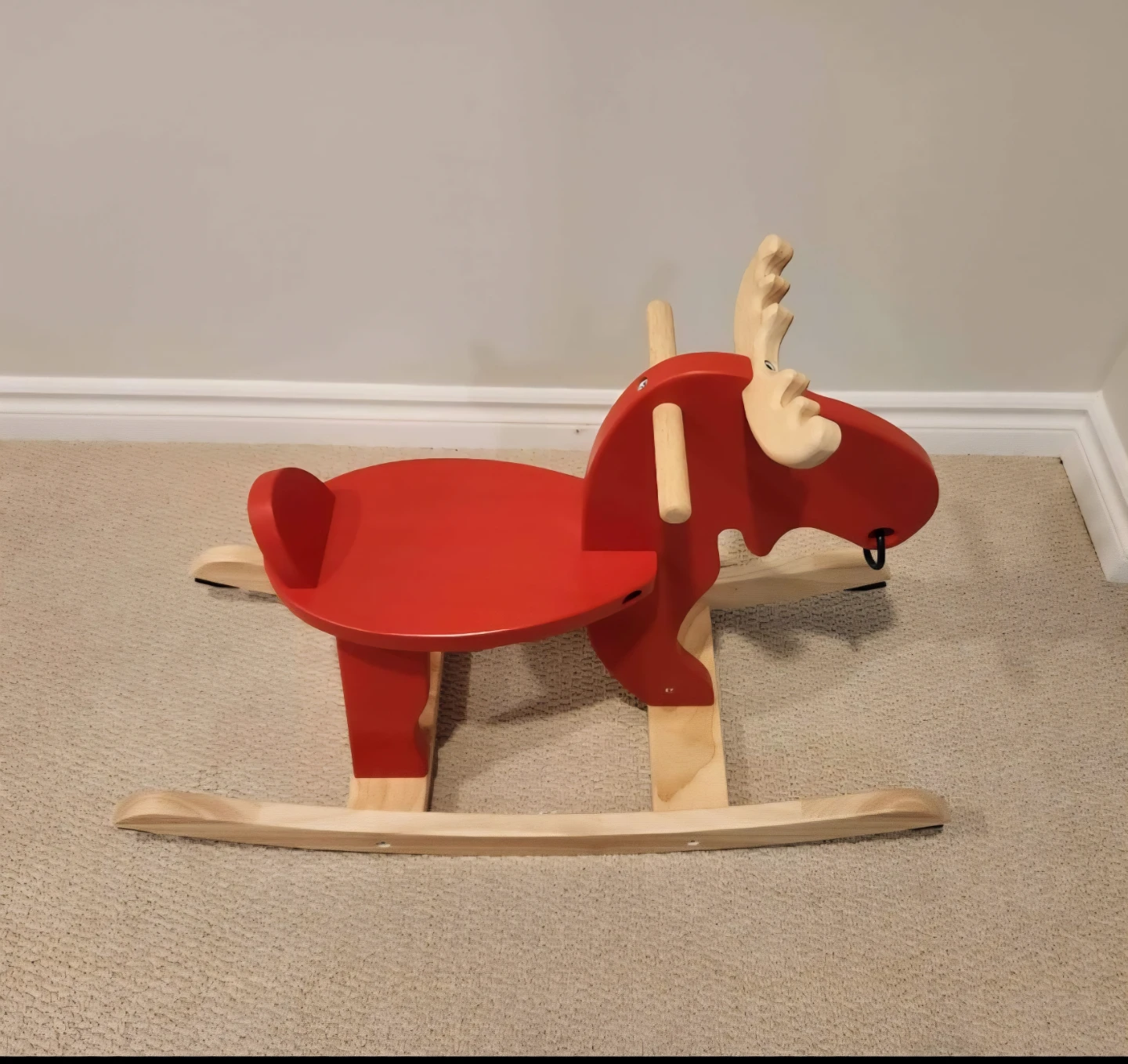 Red Wooden Rocking Moose New - photo 3