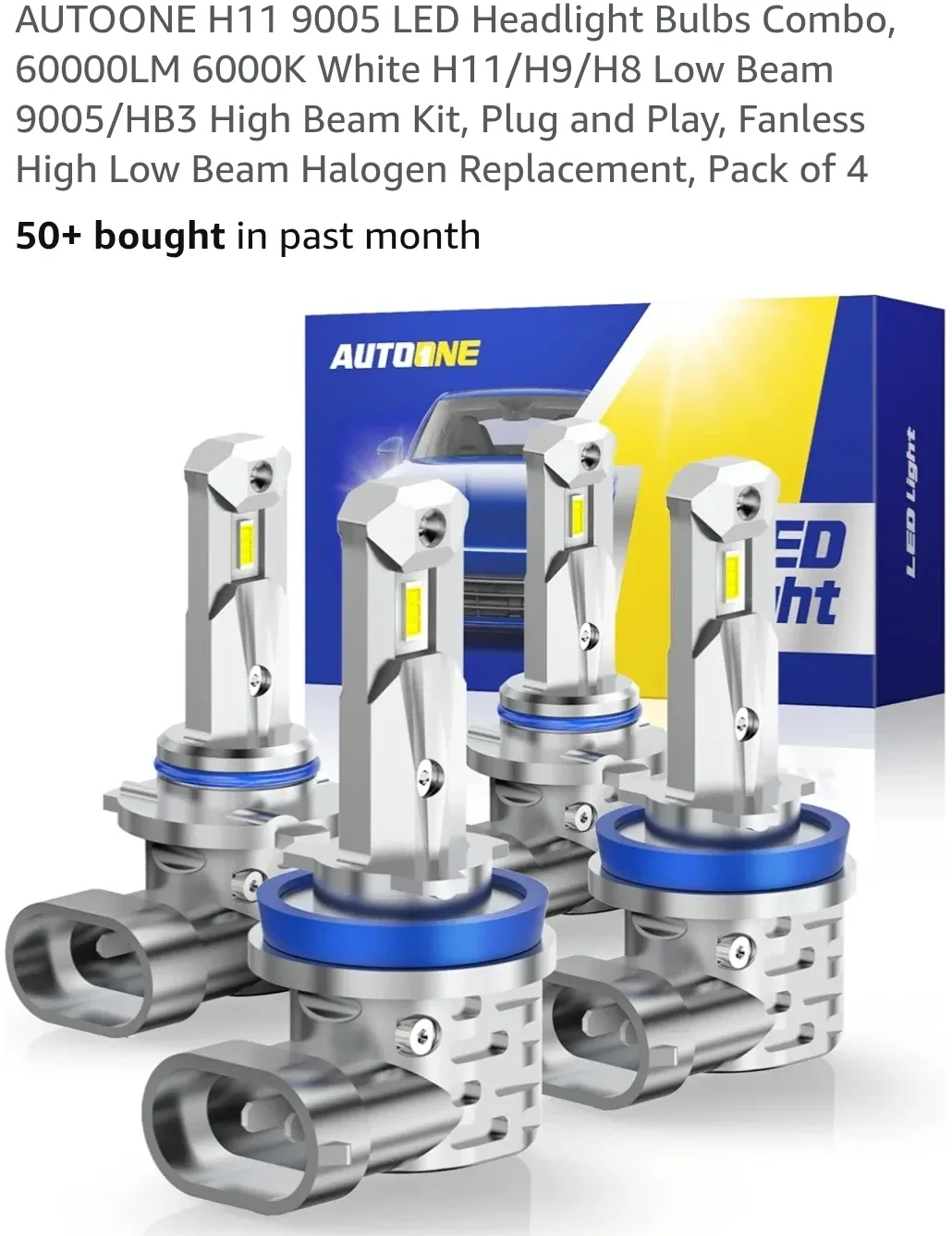 AUTOONE H11 & 9005 LED Headlight Bulbs