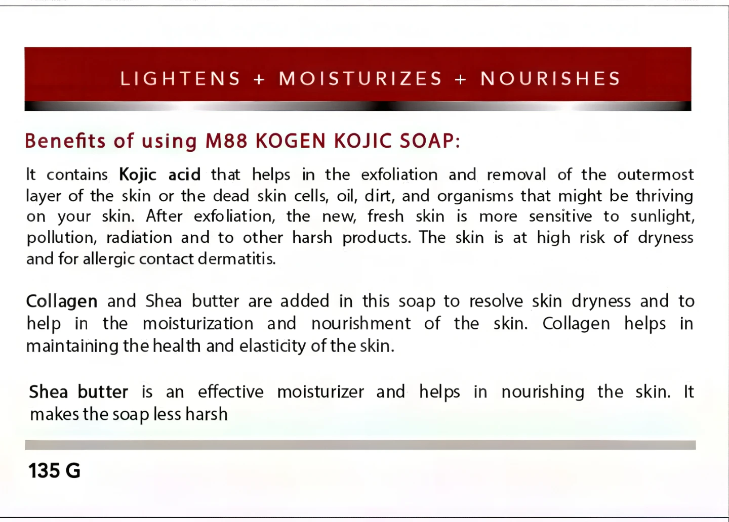Maximum 88 Kogen Kojic Soap 135 Grams - photo 2