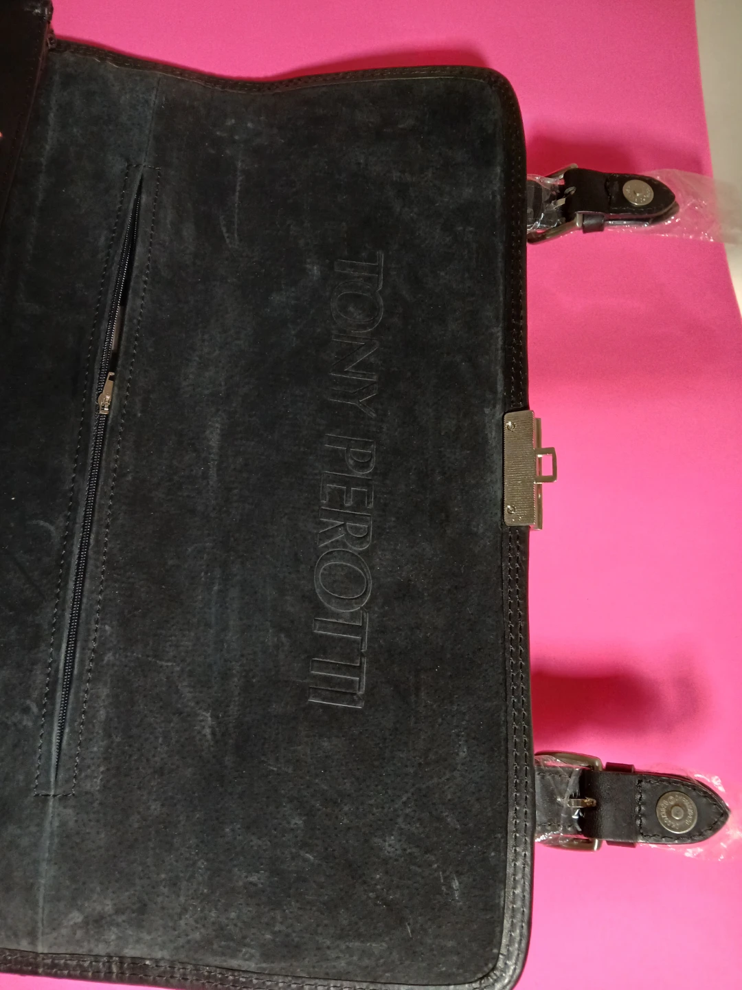 Tony Perotti Leather Briefcase - Black - photo 2