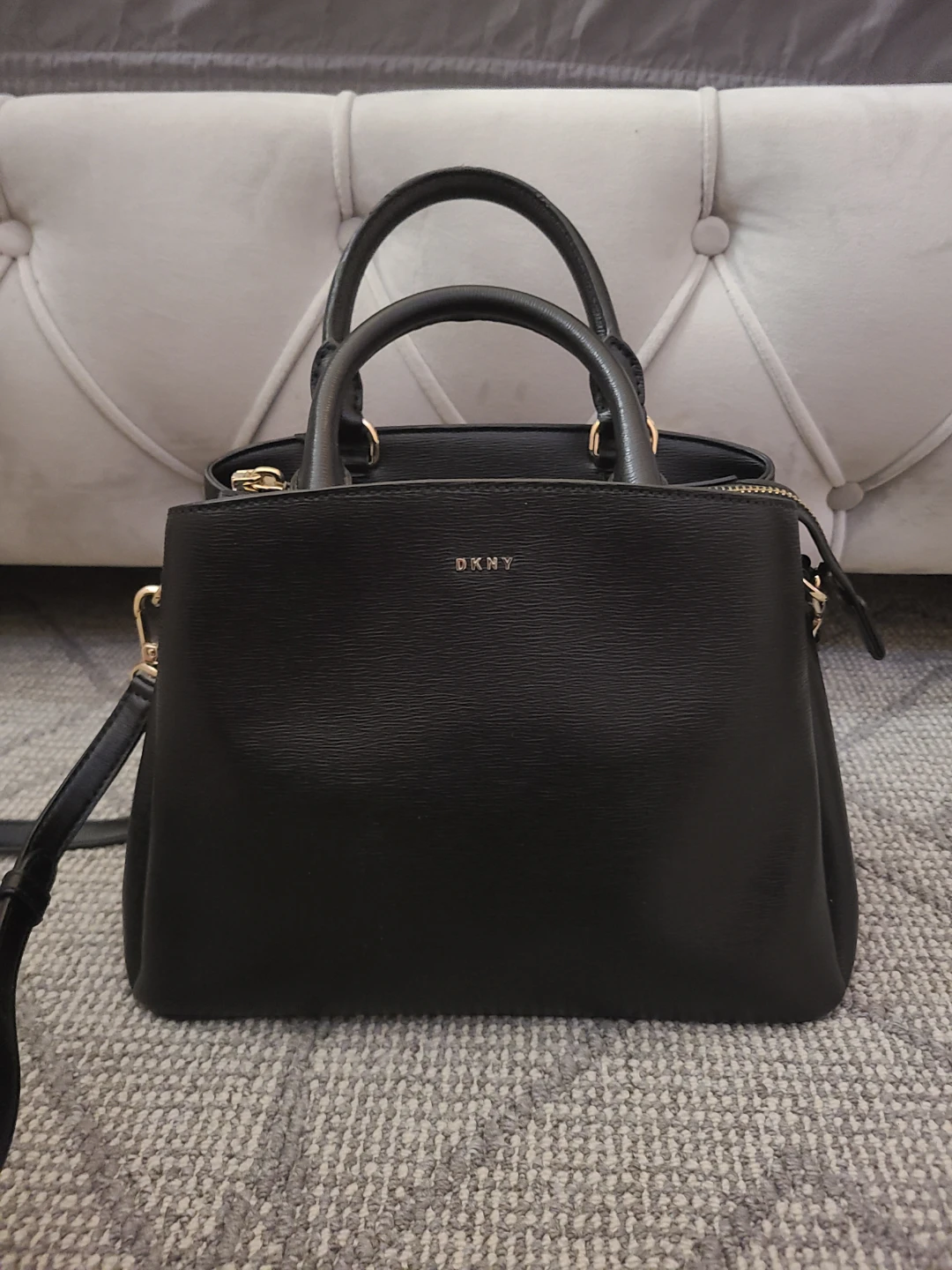 DKNY Black Leather Satchel