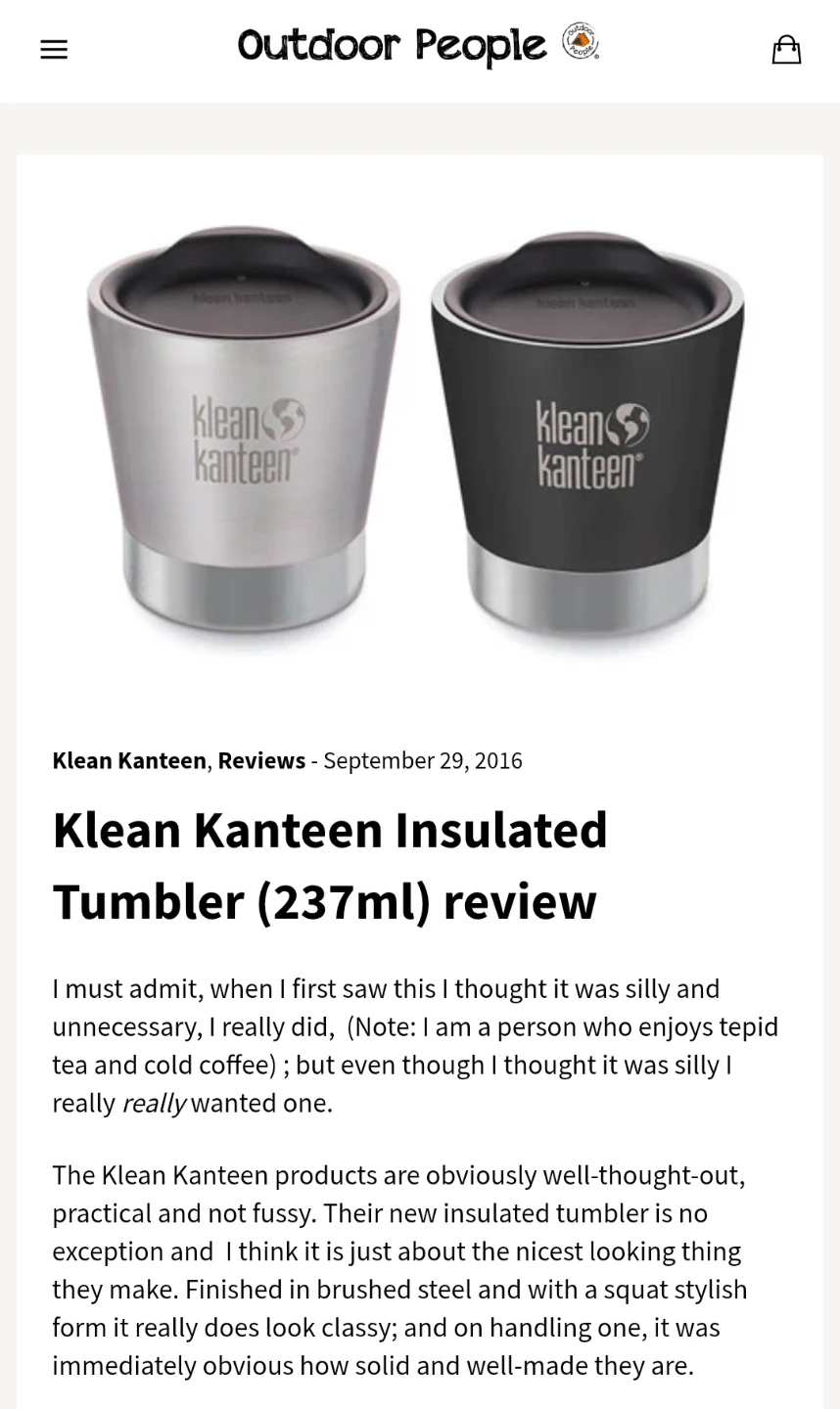 KLEAN KANTEEN Vacuum Insulated tumblers w lids 8oz Shale Black - photo 5