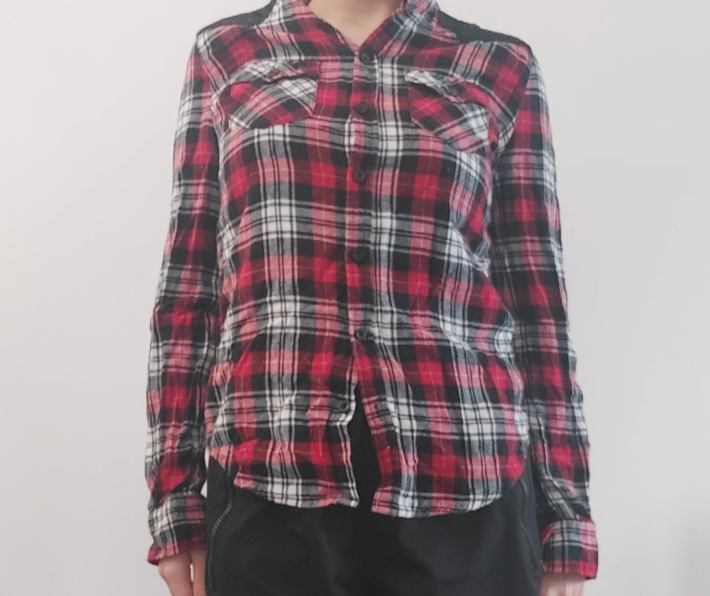 Red Plaid Flannel Shirt - photo 4