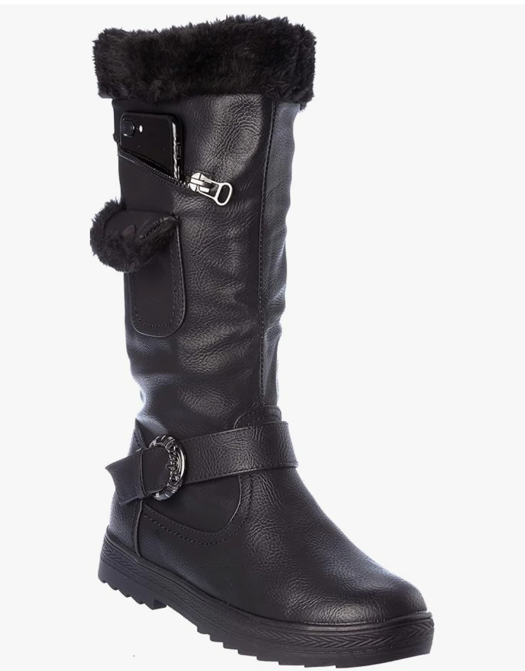 🧤Reduced Faux  Leather Boots with Fur Trim - photo 2