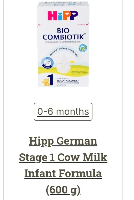 HiPP BIO Combiotik PRE Infant Formula, 600g