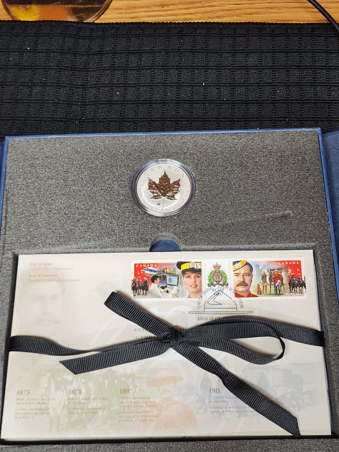 Royal Canadian Mounted Police 1873-1998 stamp and coin set