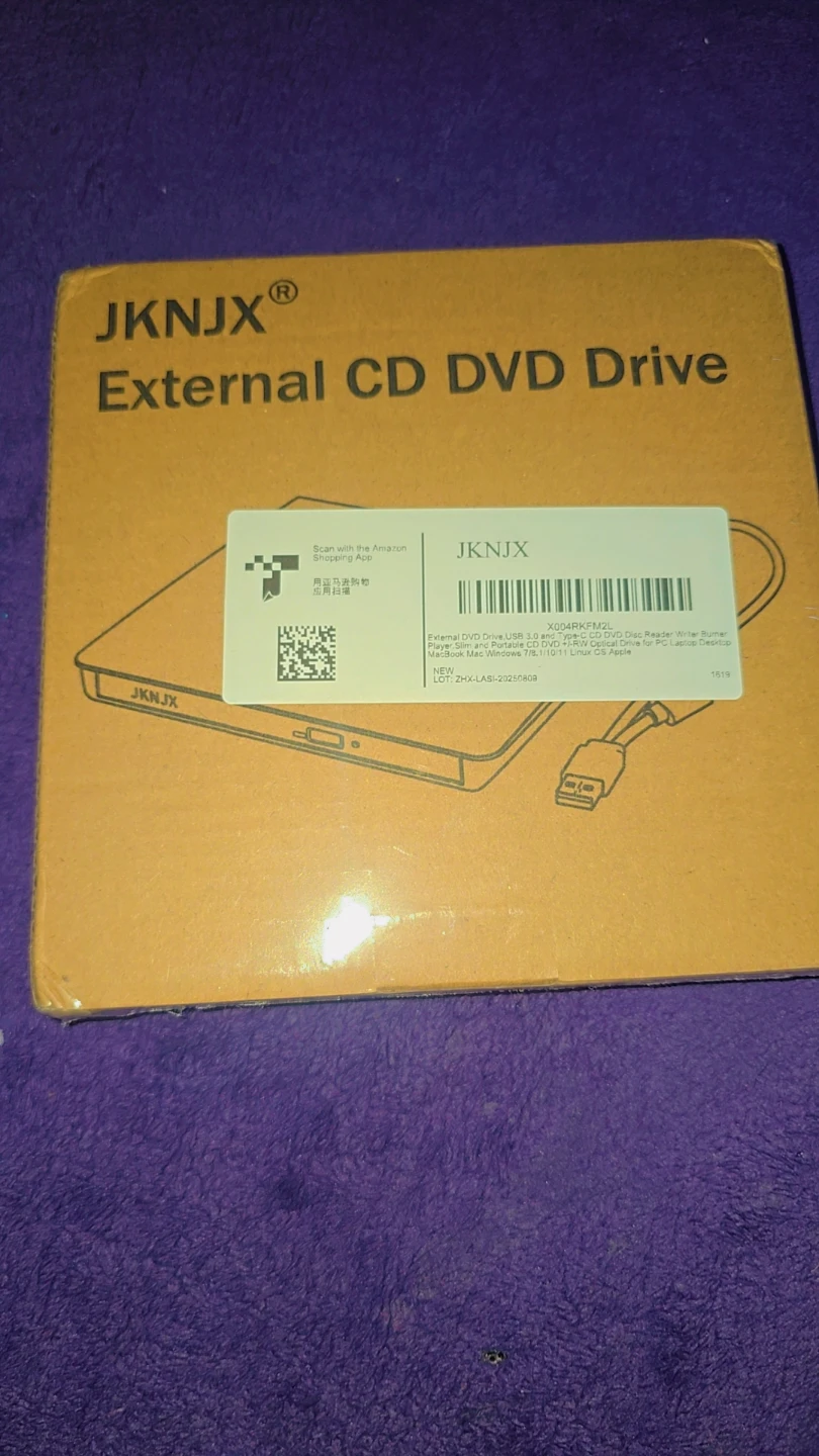 JKNJX External CD DVD Drive - New