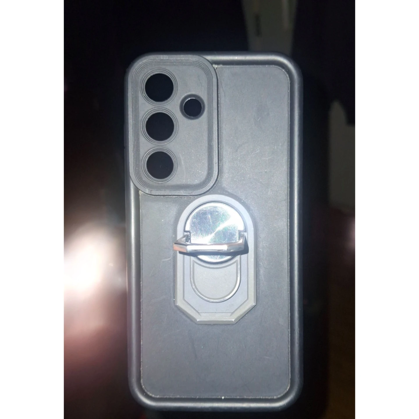 Black Phone Case with Ring Holder For Samsung Galaxy A52 - photo 3