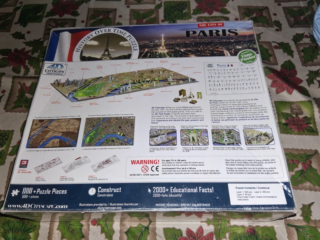 NEW 4D Cityscape Paris History Over Time Puzzle 1100+ Pieces - photo 2