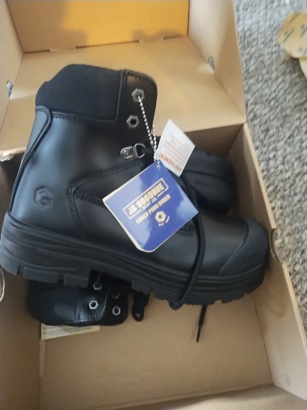 JB Goodhue Black Work Boots