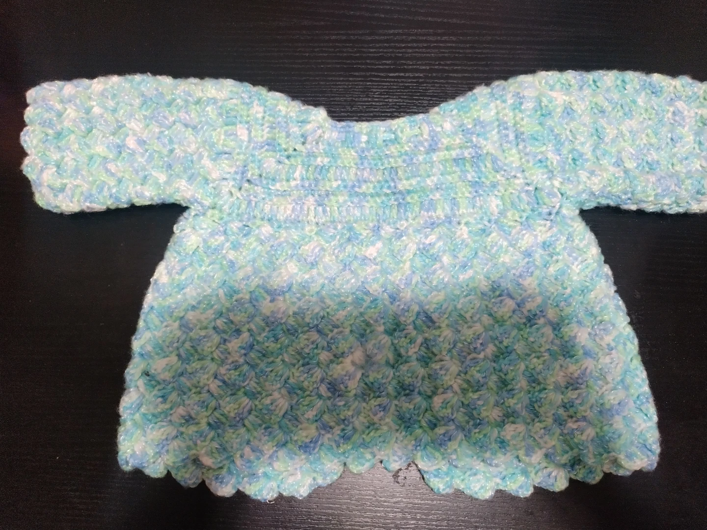 Handmade Baby Sweater - Blue/White - photo 2