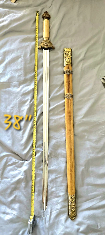 Decorative Sword with Scabbard - 38 Inches