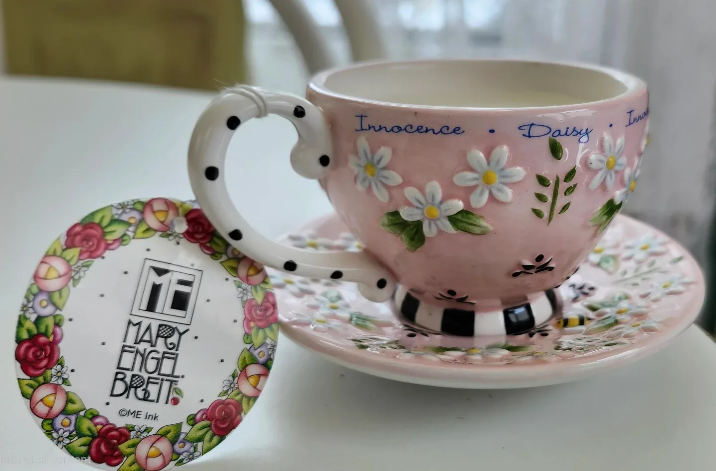 Mary Engelbreit 'Innocence Daisy' Mini Tea Cup & Saucer