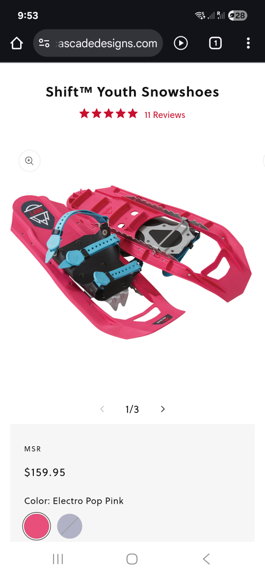 MSR Shift Youth Snowshoes - Electro Pop Pink - photo 4