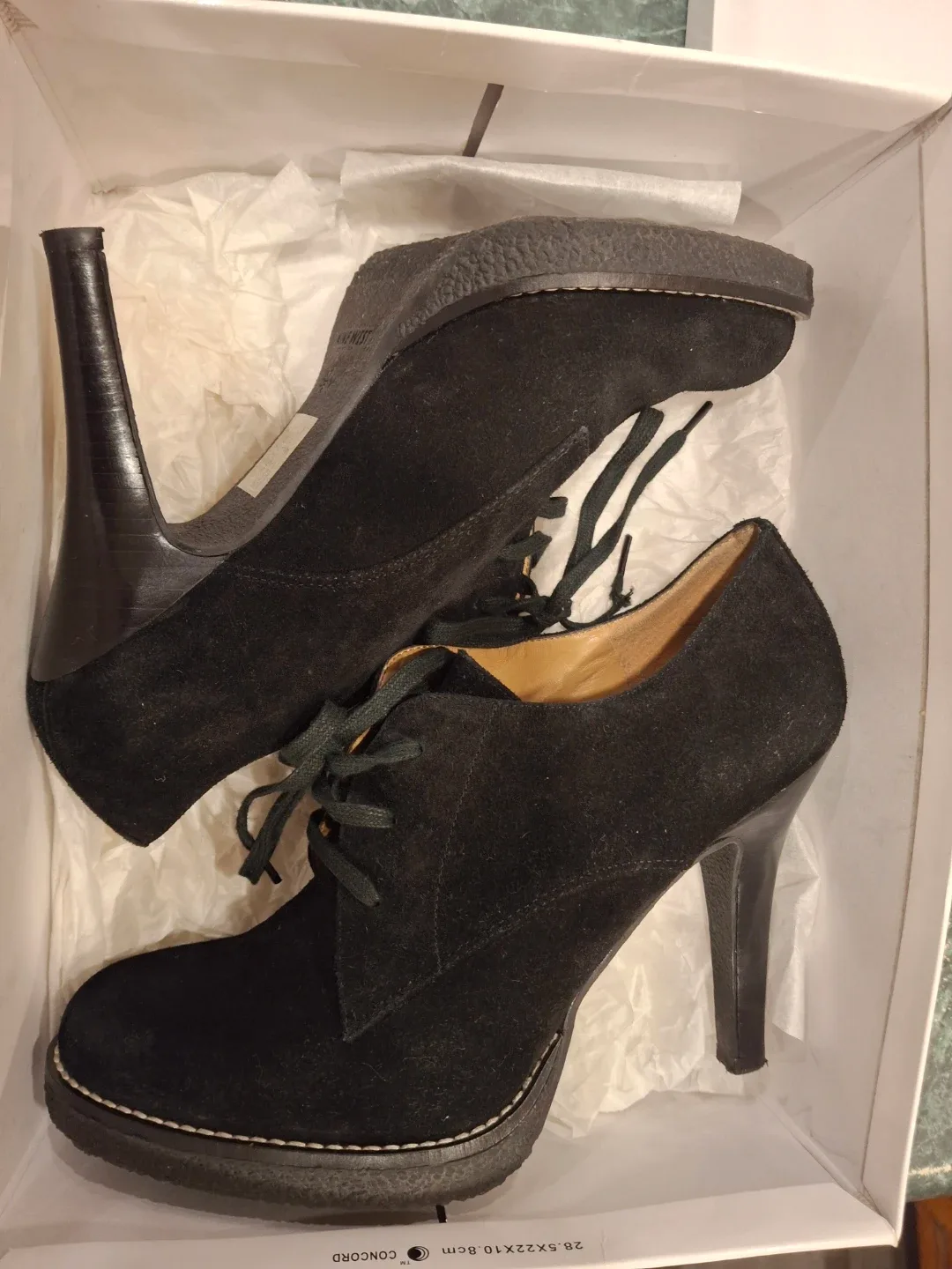 Nine West Black Suede Heeled Booties - Size 8.5 image indicator(3)