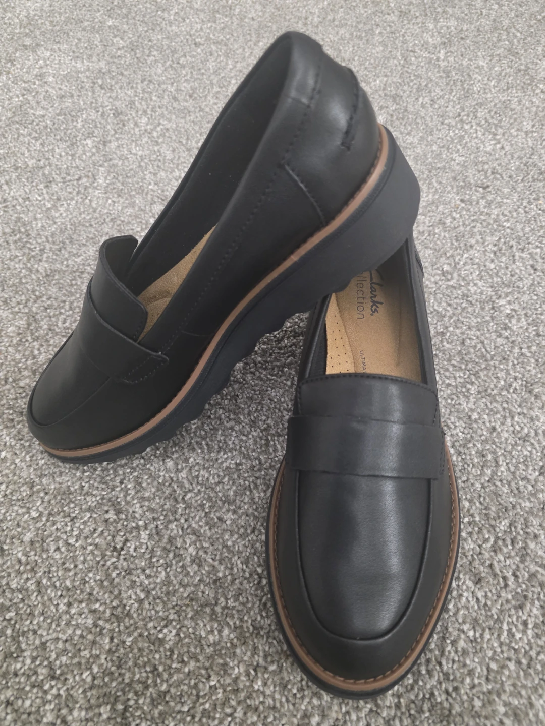 Clarks Collection Black Leather Loafers
