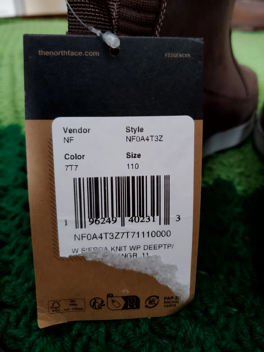 New The North Face Sierra Knit WP Boots Size 11 - photo 2