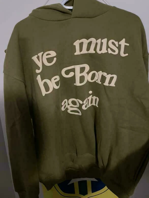 Ye Must Be Born Again Olive Green Hoodie