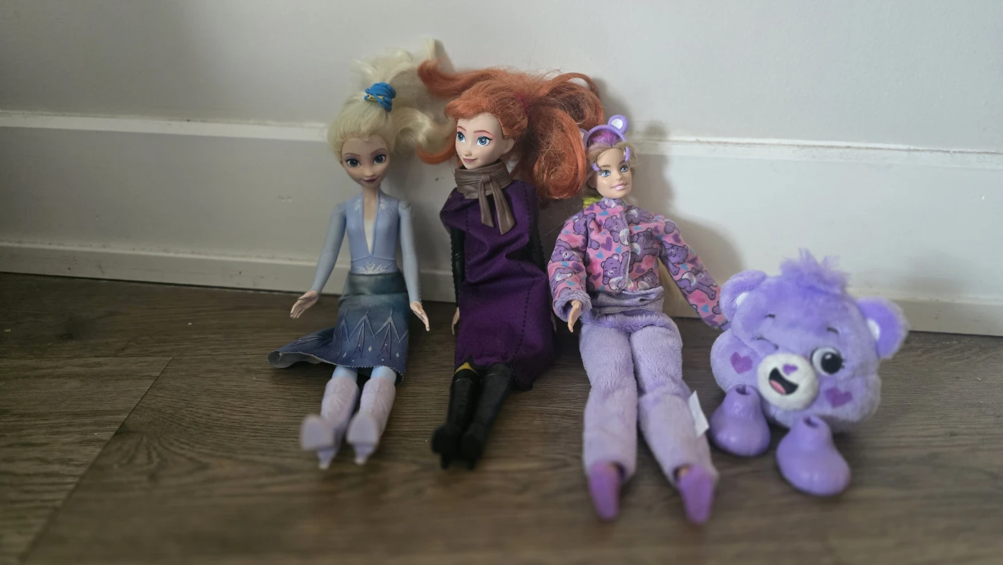 Disney Frozen Elsa, Anna Dolls & Care Bear
