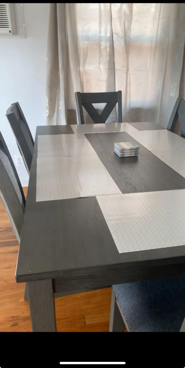 Dining Table with 4 Chairs - Gray - photo 2