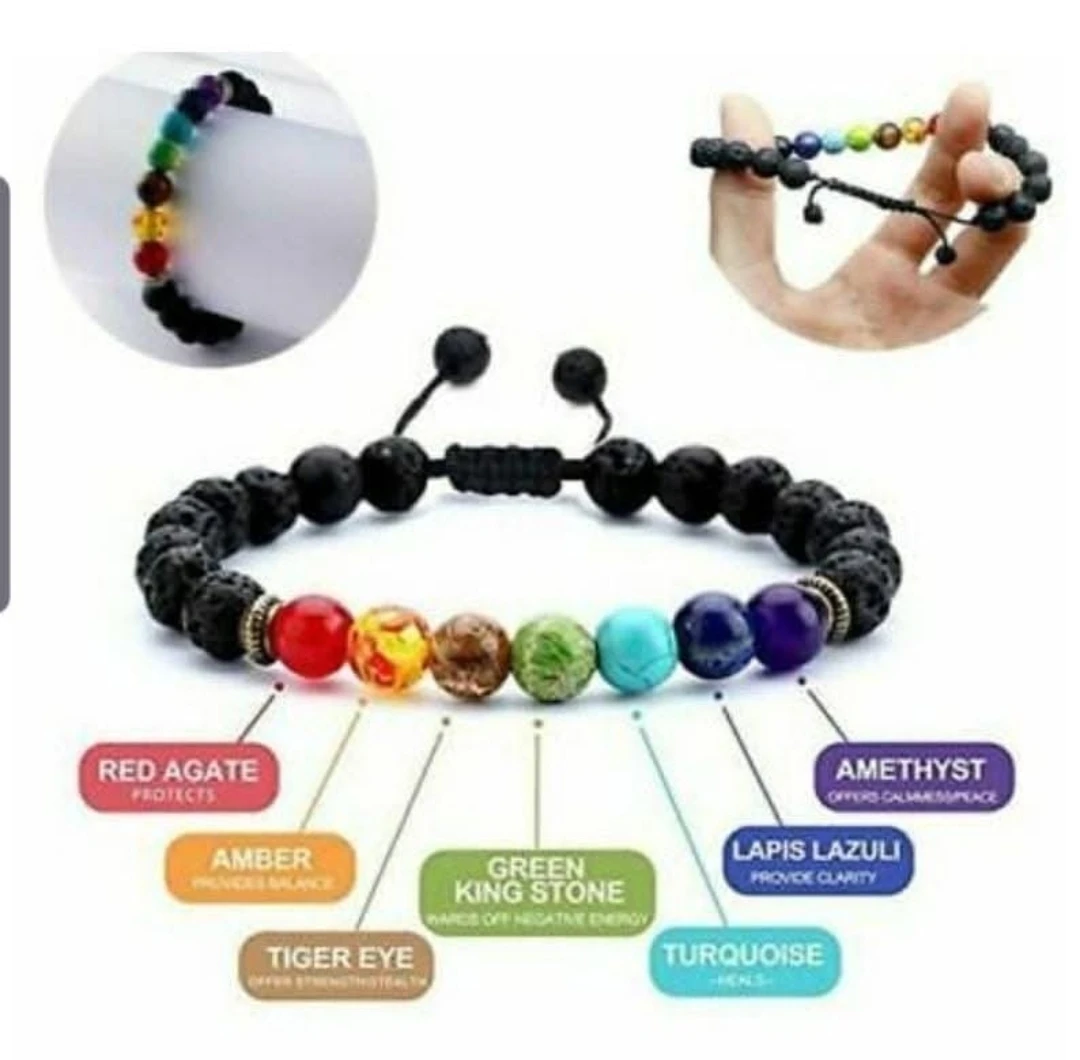 7 Chakra Lava Stone Bracelet