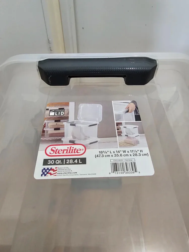 Sterilite Hinge 28 L/30 QT. Storage Bin, Flat Gray #Cleanout ♻️ image indicator(6)