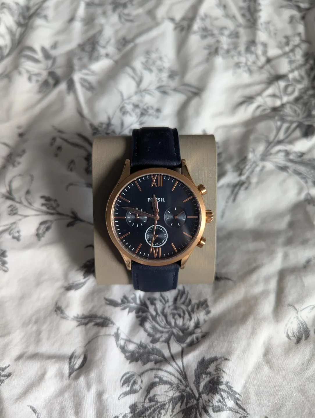 Fossil Fenmore Quartz Multi Navy Leather Watch