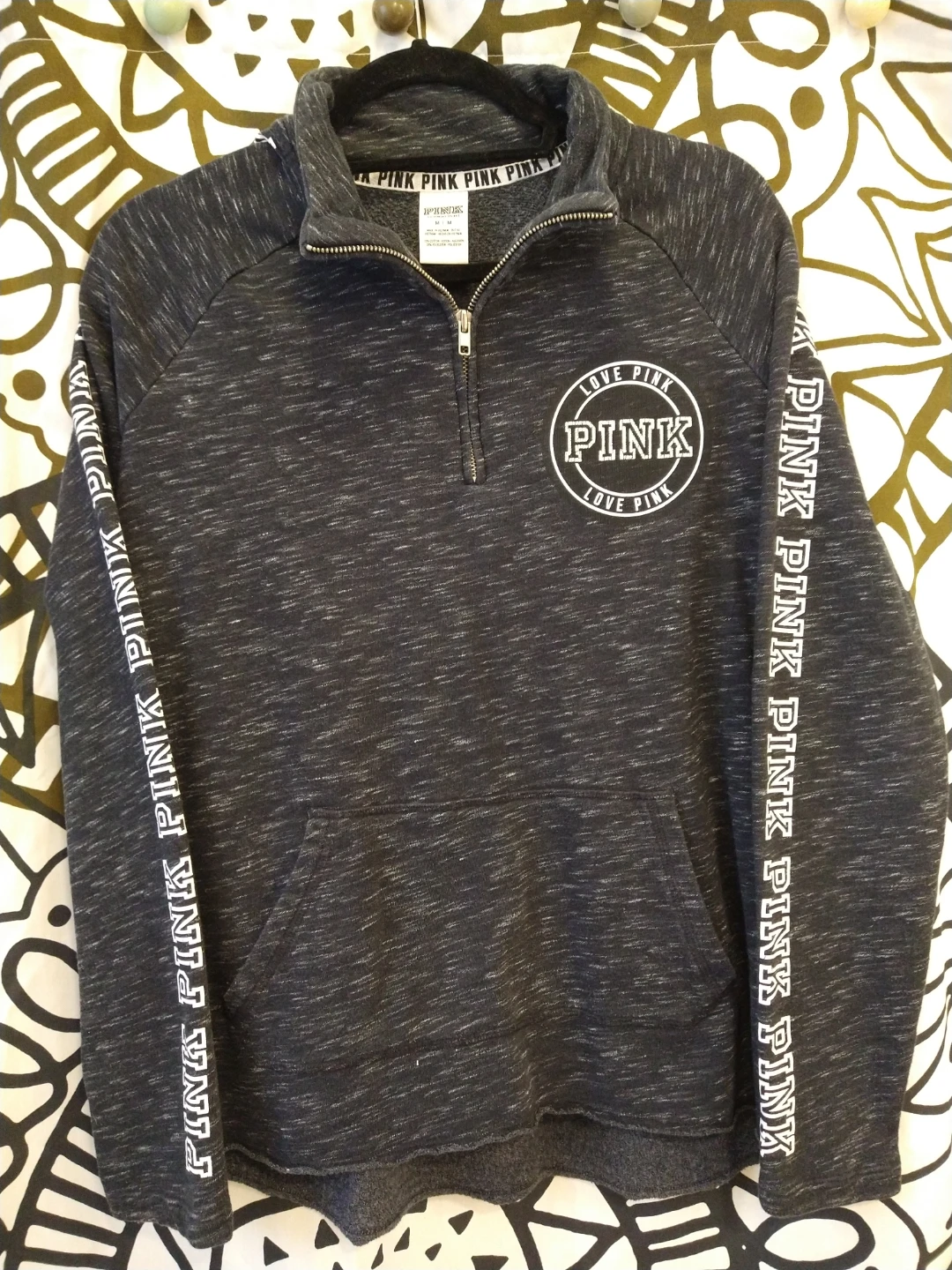 Victoria Secret Medium Dark Grey PINK Quarter-Zip Sweatshirt - photo 2