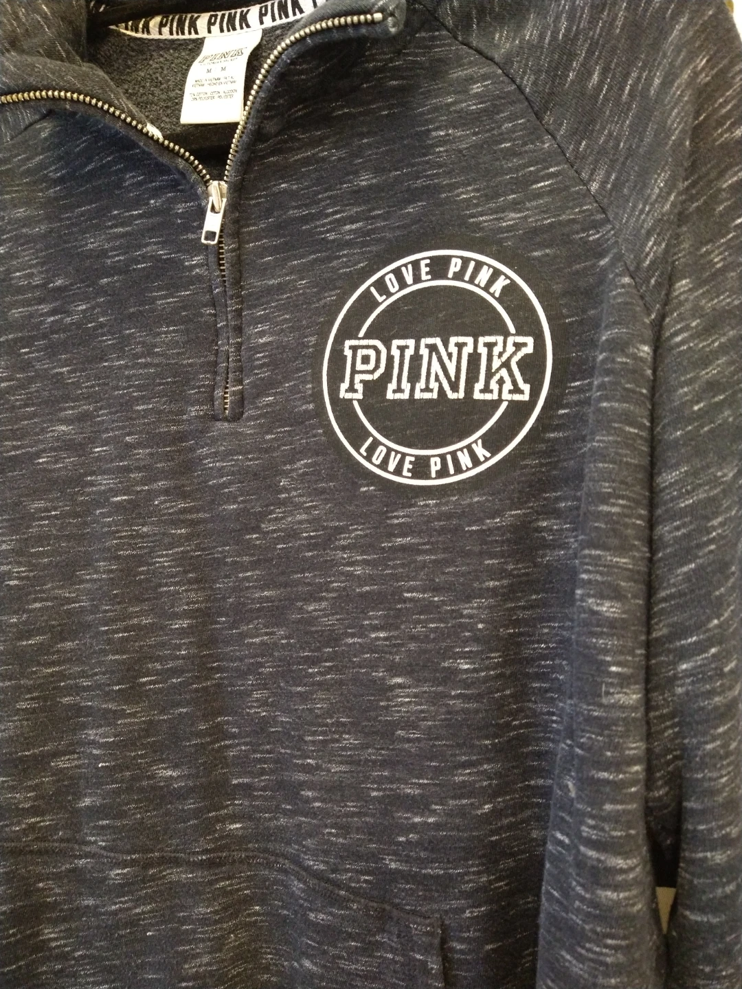 Victoria Secret Medium Dark Grey PINK Quarter-Zip Sweatshirt - photo 4