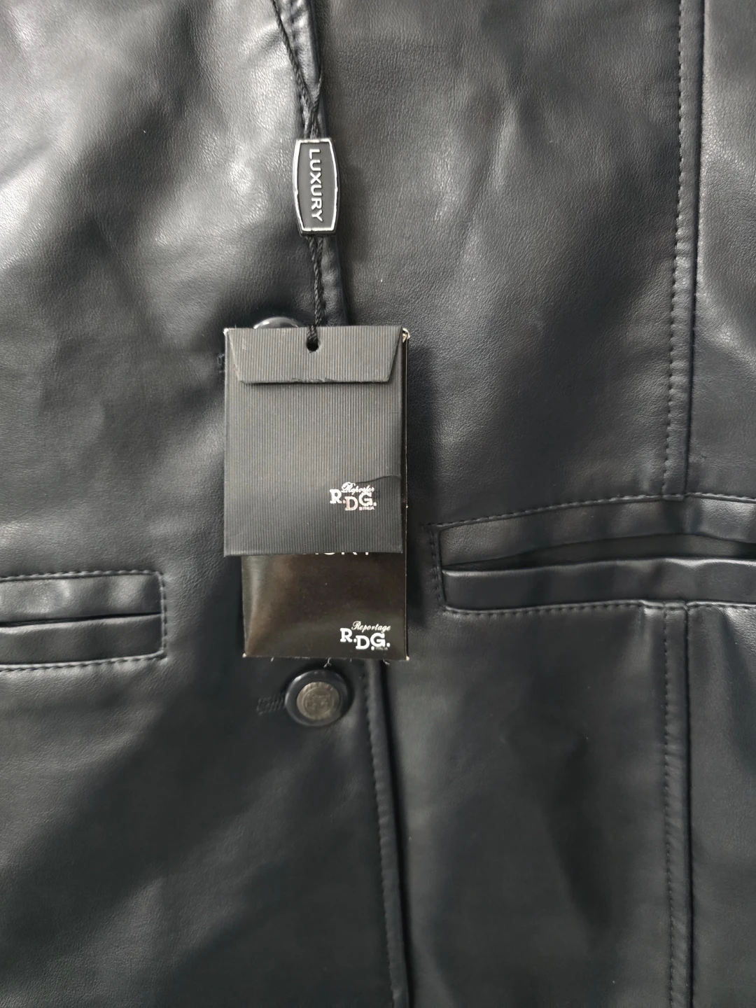 Brand new RDG Black Faux Leather Blazer, Size M - photo 3