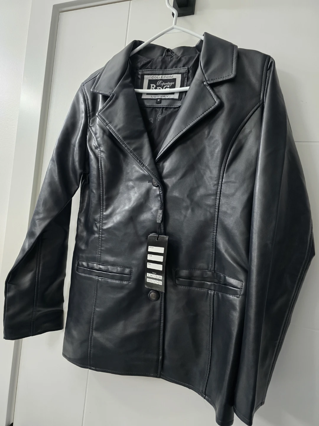 Brand new RDG Black Faux Leather Blazer, Size M - photo 4