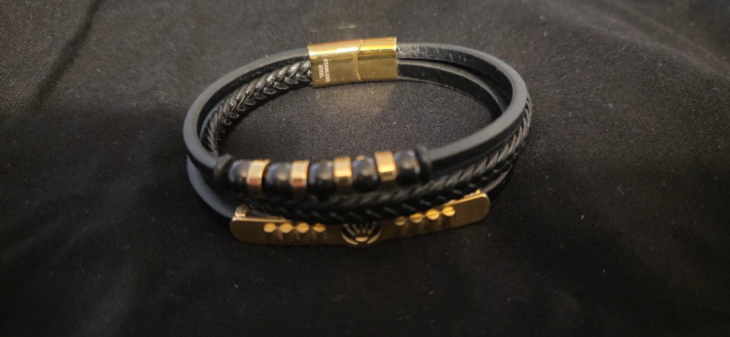 Rolex Style Black Leather Bracelet - photo 4