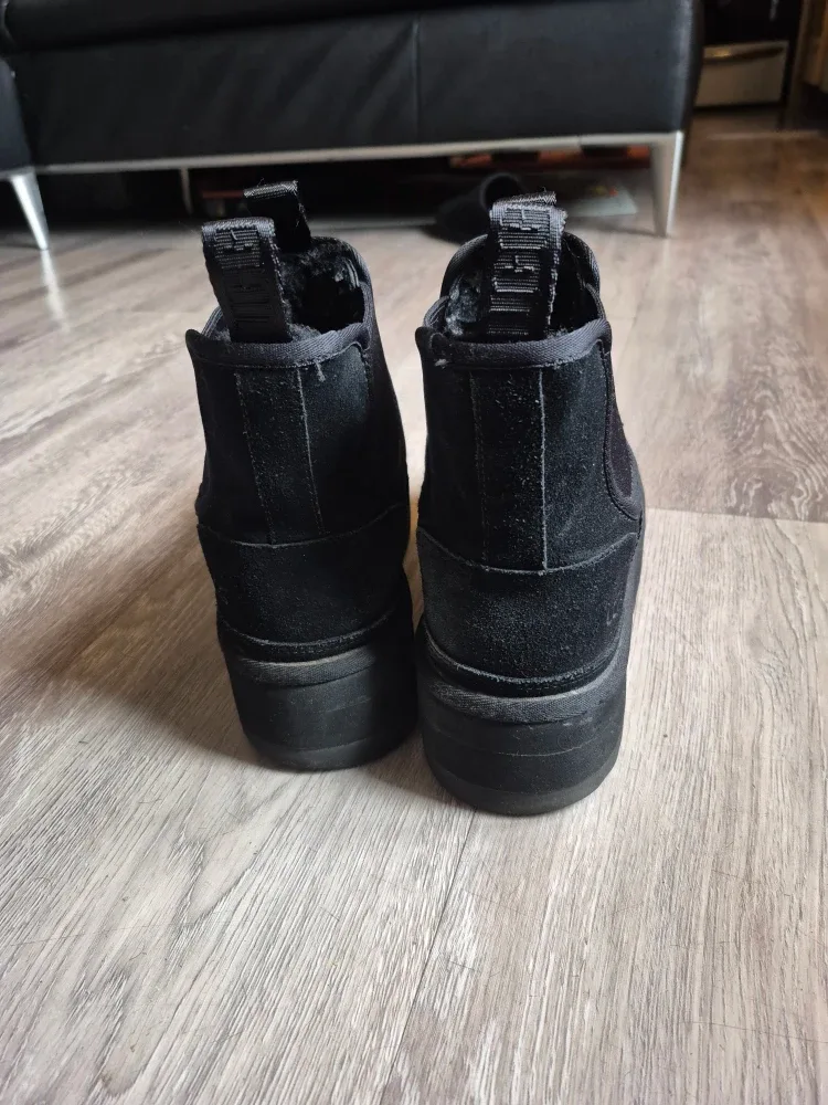 UGG Black Platform Chelsea Boots, Size 9