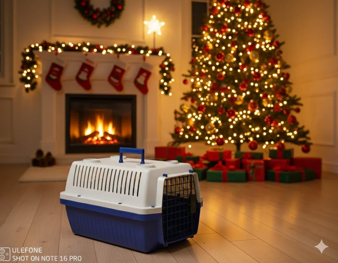 Blue & White Pet Carrier