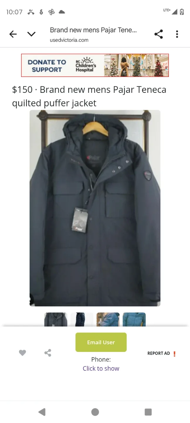 Brand New Mens Pajar Teneca Quilted Puffer Jacket