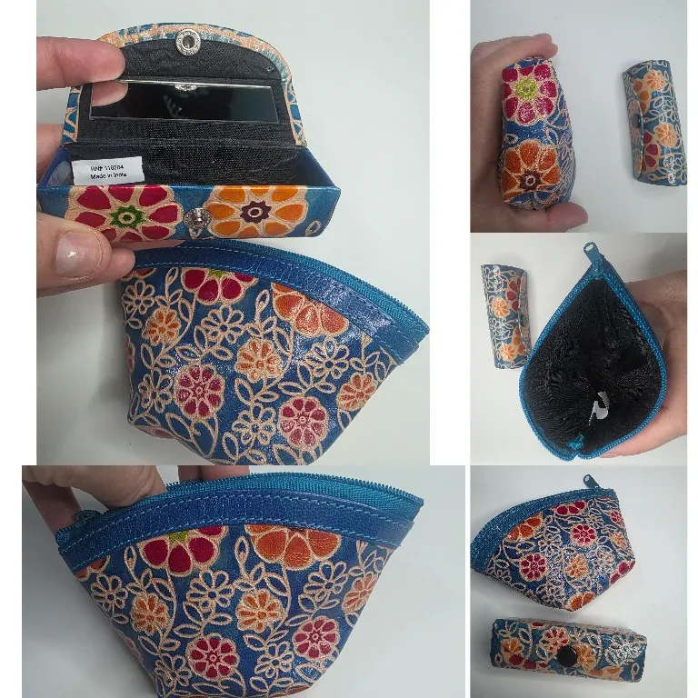 Floral Coin Purse & Lipstick Holder Set